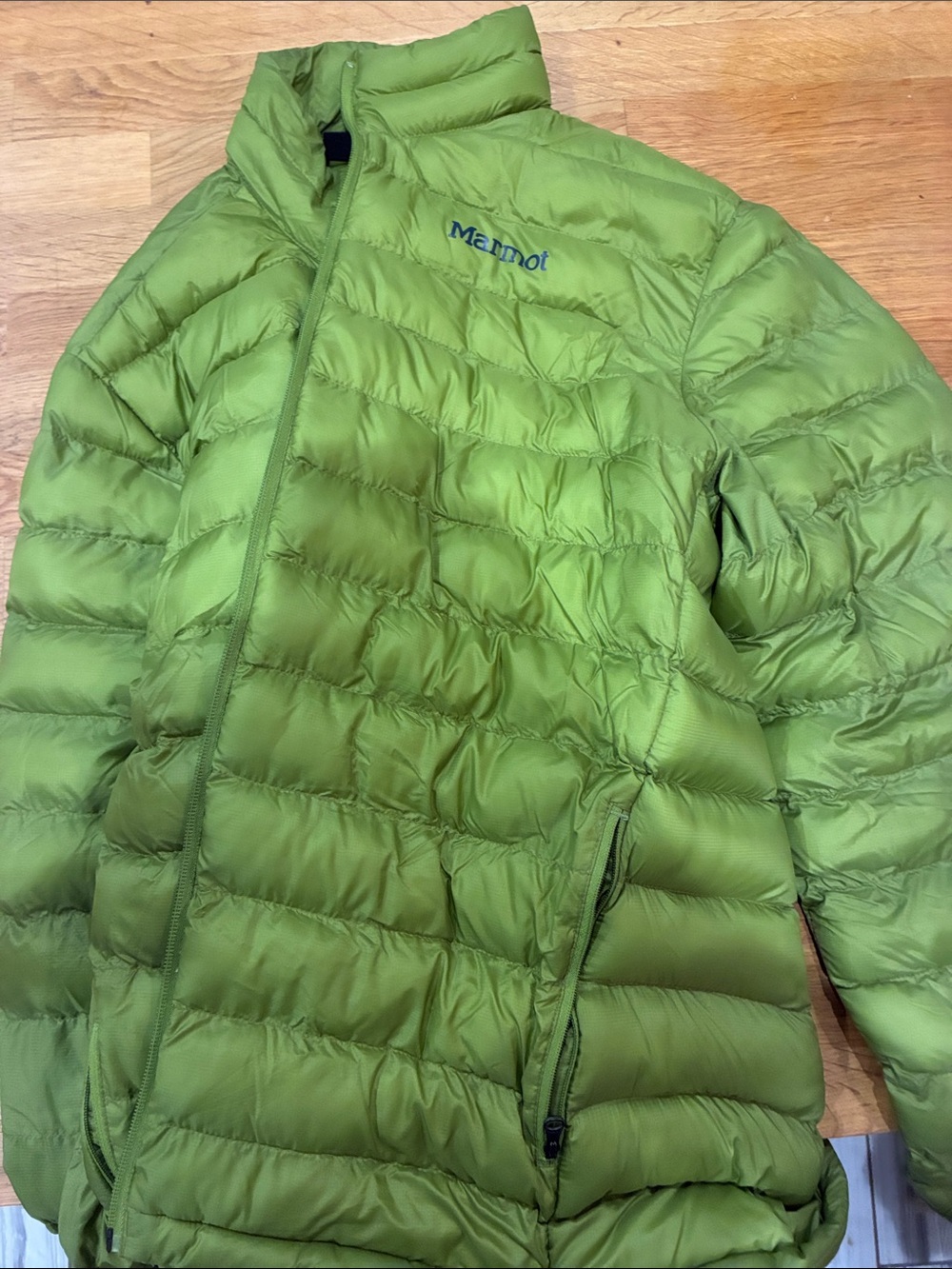 Marmot Lime Green Quilted Down Jacket